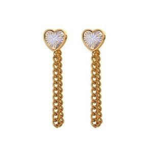 18k Gold Plated Shiny Cubic Zirconia Earrings